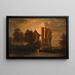 Landscape of Laxenburg in moonlight - Anonymous — framed artwork on a wall