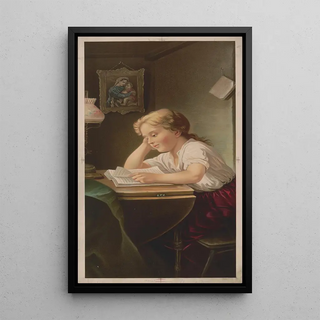 Small Student Painting - Anonymous — framed artwork on a wall