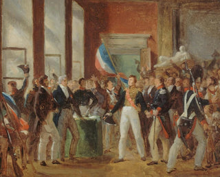 Louis-Philippe painting swearing allegiance at the City Hall on July 31, 1830 - Anonymous — artwork view