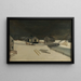 Forest exploitation painting in the snow - Anonymous — framed artwork on a wall