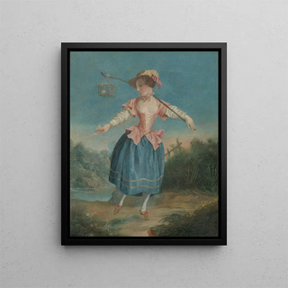 Madame Placide in the title role of Rosetta in the staging by Alexandre Placide of the ballet The Bird Catcher - Anonymous — framed artwork on a wall