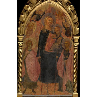 Reproduction of the painting Virgin with angels and saints - Anonymous