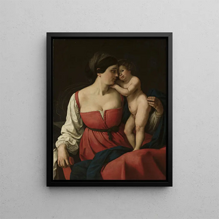 The Virgin and Child Jesus - Anonymous — framed artwork on a wall