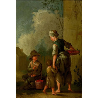 Servante with children carrying fruits - Anonymous — artwork view
