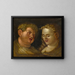 Male and Female Head - Anonymous — framed artwork on a wall