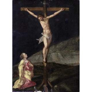 Reproduction of the painting Marie-Madeleine au pied de la croix - Anonyme