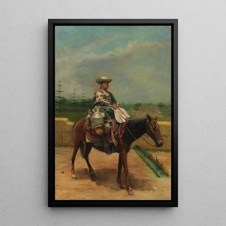Woman with Milk - Anonymous — framed artwork on a wall