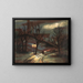 Night scene of an urban park - Anonymous — framed artwork on a wall