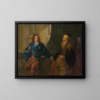 Scene from the Old Testament: Solomon and King David - Anonymous — framed artwork on a wall