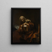 Old woman trimming her nails - Anonymous — framed artwork on a wall