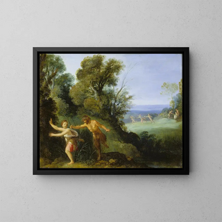 Pan and Syrinx - Anonymous — framed artwork on a wall