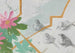 Partial depiction of pink flowers and green leaves - Anonymous — artwork view