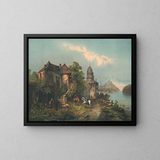 Passau on the Danube - Anonymous — framed artwork on a wall