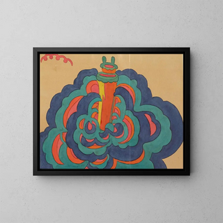 Pélargonium - Anonymous — framed artwork on a wall