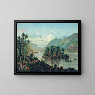 Picnic at Lake George - Anonymous — framed artwork on a wall