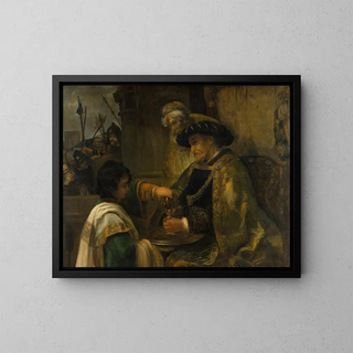 Ponce Pilate se lavant les mains - Anonyme — framed artwork on a wall
