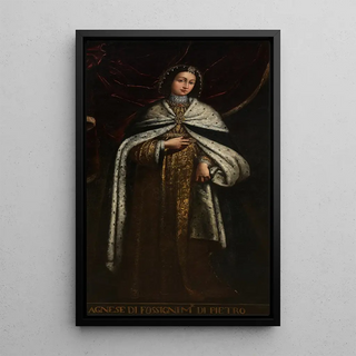 Portrait painting of Agnese, wife of Pietro II - Anonymous — framed artwork on a wall