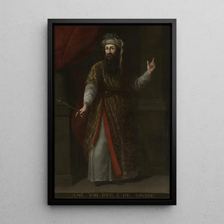 Portrait Painting of Amedeo VIII - Anonymous — framed artwork on a wall