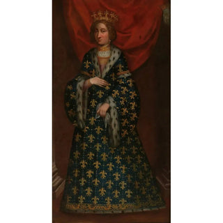 Reproduction of the painting Portrait of Bona de Berry, wife of Amedeo VII - Anonymous