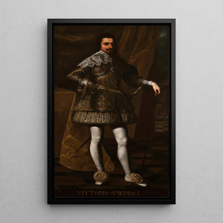 Portrait of Vittorio Amedeo I - Anonymous — framed artwork on a wall