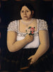 Portrait of an Indigenous Woman from Puebla with a Bouquet of Roses - Anonymous — artwork view