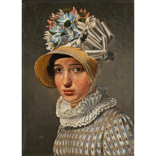 Reproduction of the painting Portrait of a lady probably the Roman model Maddalena - Anonymous