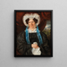 Portrait of a lady with a lace bonnet in the background, Artstetten Castle - Anonymous — framed artwork on a wall
