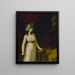 Portrait painting of Charlotte Corday 1768-1793 at the moment she just assassinated Marat - Anonymous — framed artwork on a wall