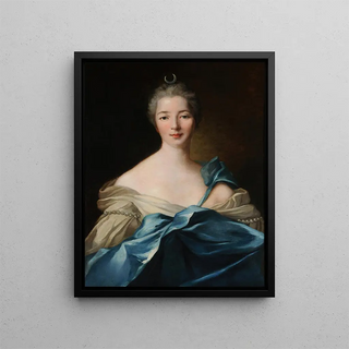Portrait of an anonymous woman as Diana - Anonymous — framed artwork on a wall