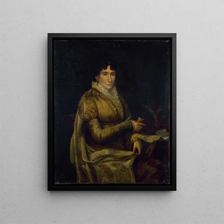 Portrait of Woman - Anonymous — framed artwork on a wall
