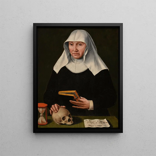 Portrait of a Canoness - Anonymous — framed artwork on a wall