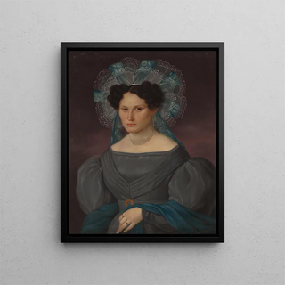 Portrait of Éléonore Gomliska et Pelletier - Anonymous — framed artwork on a wall