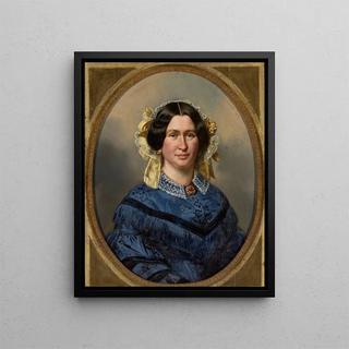 Portrait of Florentin Volckhart née Schoppe - Anonymous — framed artwork on a wall