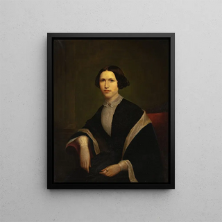 Portrait of Harriet Clark Ferrell - Anonymous — framed artwork on a wall