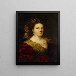 Portrait painting of Laura dei Dianti - Anonymous — framed artwork on a wall
