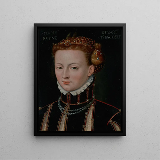 Portrait of Mary Stuart 1542-1587 - Anonymous — framed artwork on a wall