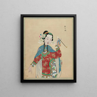 Portrait of a character from Peking opera 10 - Anonymous — framed artwork on a wall