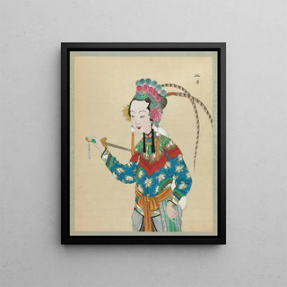 Portrait of a character from Peking opera 14 - Anonymous — framed artwork on a wall