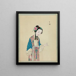 Portrait of a character from Peking opera 3 - Anonymous — framed artwork on a wall
