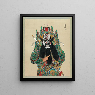 Portrait of a character from Peking opera 4 - Anonymous — framed artwork on a wall