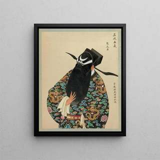 Portrait of a character from Peking opera 5 - Anonymous — framed artwork on a wall
