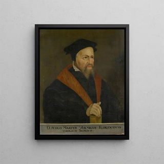 Portrait painting of Petrus Martyr Vermigli - Anonymous — framed artwork on a wall