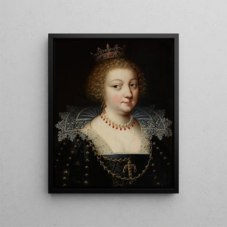 Portrait of Queen Anne of Austria 1601-1666 - Anonymous — framed artwork on a wall
