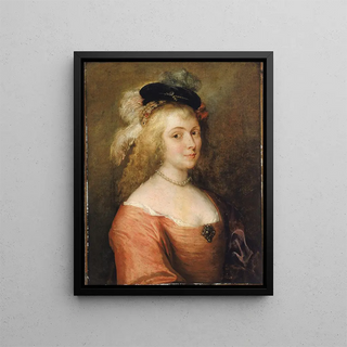 Portrait of Rubens' Wife - Anonymous — framed artwork on a wall