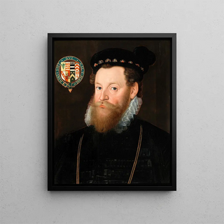 Portrait of Sir Henry Sidney 1529-1586 Lord Deputy of Ireland - Anonymous — framed artwork on a wall