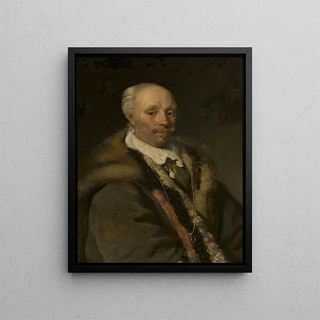 Portrait of a Hungarian nobleman - Anonymous — framed artwork on a wall