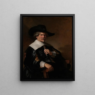 Portrait of a seated man in an armchair - Anonymous — framed artwork on a wall