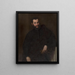 Portrait of a man with a fragment of an antique column - Anonymous — framed artwork on a wall