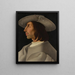 Portrait of a man in profile - Anonymous — framed artwork on a wall