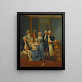 Portrait of a Military Family - Anonymous — framed artwork on a wall